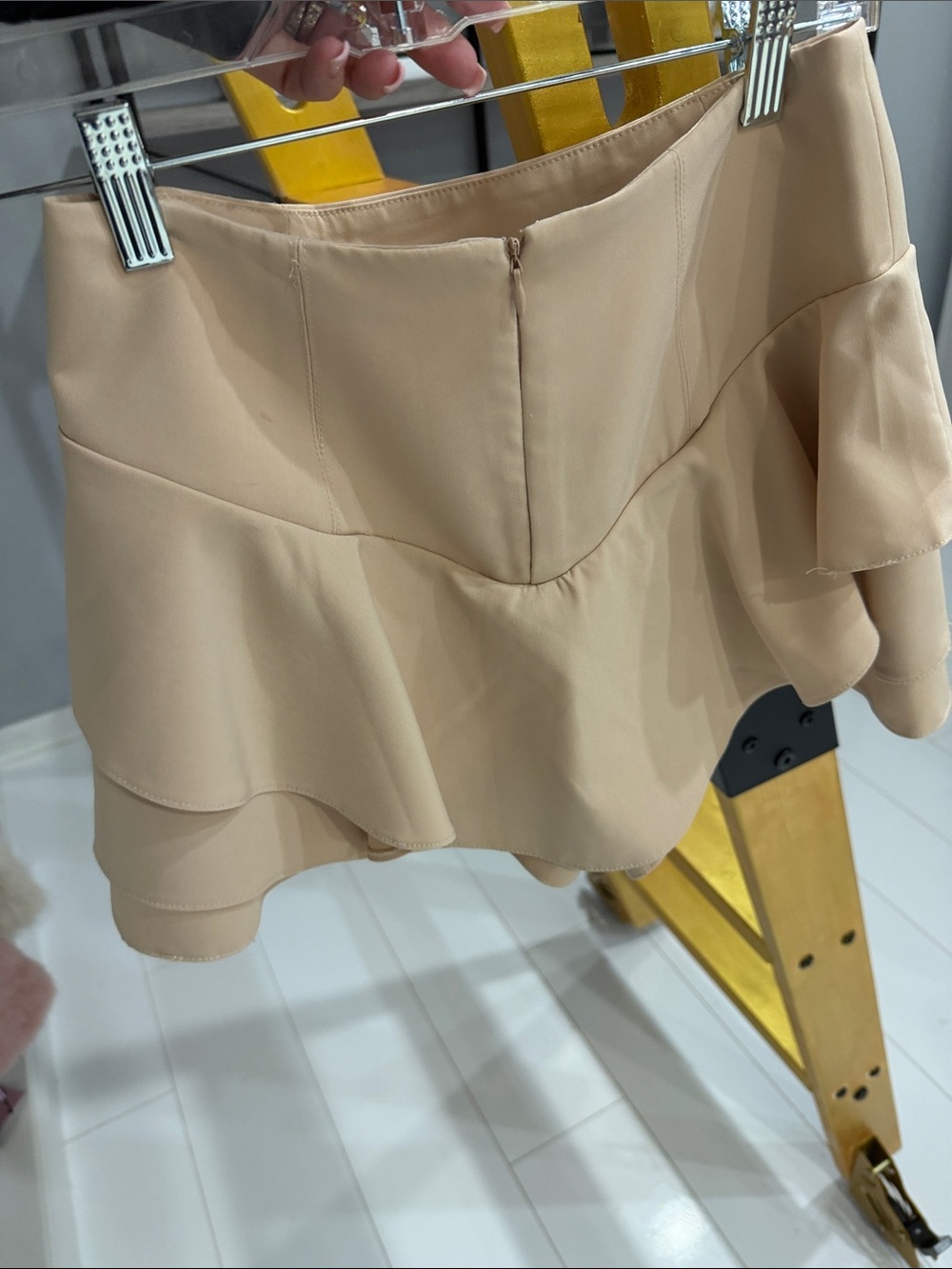 English Factory Beige Ruffled Mini Skirt - Picture 2 of 3